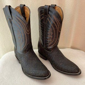Bota Vaquera Cafe, "El General" Leather Cowboy Boots, T-26, #3502-C